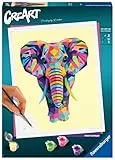 Ravensburger CreArt 28995 - Funky Elefant - Malen nach Zahlen Erwachsene, DIY Malset mit Pinsel und Acrylfarben, Geschenk für Frauen und Männer, Malen für Erwachsene