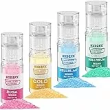 Essbares Glitzer Spray - 4 Farben Lebensmittel Glitzer für Getränke, Geschmacksneutrales Lebensmittelfarbe Pulver, Glitzerpuder für Schokolade, Kuchen, Fondant, Cocktail Drinks, Flüssigkeiten- 5g