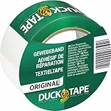 DUCK TAPE 106-05 Original Gewebeband – Selbstklebendes Klebeband mit wasserdichter Oberfläche – Panzertape extra stark für innen & außen – 50mm x 25m - Weiß