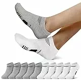 NUOZA Sneaker Socken Herren 43-46 Kurz Sneakersocken Herren 43-46 Baumwolle Sommer Herrensocken Sportsocken Halbsocken Weiß Laufsocken Wandersocken Weiss Grau 10 Paar