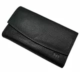 myledershop Echt Büffelleder Kellnerbörse/Geldbörse/Geldbeutel/Portemonnaie/Portmonaise/Geldtasche/Portmonee MJ-Design-Germany in Schwarz