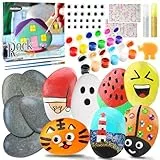 Halobios Steine Bemalen Set für Kinder, Buntes Malzubehör-Set, Kreativ Steinmalerei Set, für Kinder-Malgeschenke, Geburtstagsgeschenk ideale Geschenke für Kinders im Alter von 6+ bis 8–12 Jahren