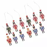 Amosfun 12st Nussknacker-anhänger Funktionierender Nussknacker Figuren Außendekorationen Outdoor- Hängende -verzierung Im Freien Hängende Weihnachts Holz