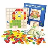 Dr. MUYA® Montessori Spielzeug ab 3 4 5 6 Jahre, Mosaik Puzzle, Kinderspielzeug ab 3 Jahre, Spiele ab 3 Jahren, Motorikspielzeug, Tangram Kinder, Geschenk 3 Jahre Kinder Mädchen Junge