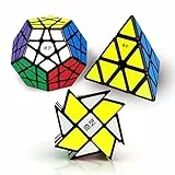 ROXENDA Zauberwürfel Set, Pyramide Dodekaeder Windmill Speed Würfel - Magic Puzzle Cube Kollektion für Kinder & Erwachsene [3 Pack]