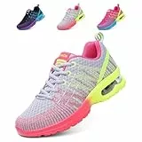 Hitmars Laufschuhe Damen Turnschuhe Luftpolster Sneaker Atmungsaktiv Sportschuhe Leicht Joggingschuhe rutschfest Straßenlaufschuhe Walkingschuhe Fitness Running Outdoor Grau EU 39