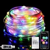 Artrastar LED Lichterkette Außen 10M 100LED RGB Innen Lichterschlauch Aussen Bunt USB mit Fernbedienung App Steuerung String Lights Sync Musik Timer IP65 für Weihnachten Party Hochzeit Deko
