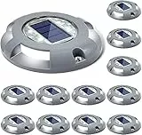 Siedinlar Solar Bodenleuchte 12 Stück Solarleuchte für Garten Außenleuchte wasserdichte LED für Rasen, Einfahrt Gehweg Terrasse Garten (Weiß)
