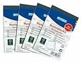 Stylex 40604 - Notizblock kariert, DIN A7, FSC-zertifiziertes Papier, 4 Stück