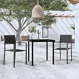 Mimdixy Balkonmöbel Set,3-TLG. Garten-Essgruppe Schwarz Lounge Set Terrassenmöbel