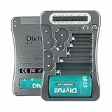 Dlyfull LCD Universal Batterietester für AA AAA C D 9V Digitaler Testgerät für CR123A CR2 CRV3 2CR5 CRP2 Batterie Testgerät für 1,5V und 3V Knopfzellen, Grau