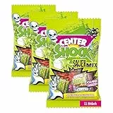 Center Shock Sour Mix, 1 Packung mit 11 extra-sauren Kaugummis, Mit Füllung + ohne Farbstoffe, perfekt für Halloween (Packung mit 3)