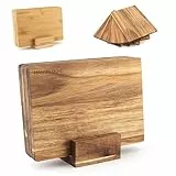 Hanseküche Schneidebrett Set – Hochwertige Schneidebretter – Holzbrett Küche groß mit Saftrille, Küchenbrett, massives Schneidbrett (Akazie, 5er Set)