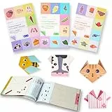 CRITIVE-SHOP Origami Papier Kit für Kinder im Alter von 8-12 Jahren, 96 Blatt bunte Origami-Anleitungsbücher mit 90 Mustern, DIY-Kunsthandwerk und Gedächtnistraining für Origami Geschenk Mädchen