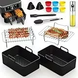 ROMANVIC Ninja Heißluftfritteuse Zubehör,Ninja Airfryer Zubehör für Ninja Foodi Max Dual Zone AF400EU AF300EU 7.6L-9.5L Und anderen Dual Zone Air Fryer, BPA-frei, Air Fryer Accessories