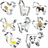 8 Stück Keksausstecher Tiere, Ausstechformen Nutztiere Plätzchen Ausstecher Edelstahl Ausstechform Nutz Tiere Cookie Cutter Für Plätzchen Kuchen Deko