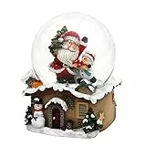 Dekohelden24 Schneekugel mit Weihnachtsmann, Maße L/B/H: 7 x 7 x 9 cm Kugel Ø 6,5 cm.