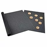 Coolinato 2er Set Silikon Backmatten, 38x30cm und 40x60cm, Dauerbackfolie für Backofen, wiederverwendbares Backpapier, Backunterlage rutschfest, spülmaschinenfest, hitzebeständig