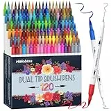 Halobios Dual Brush Pen Set, Filzstifte 120 Farben Pinselstifte Marker Aquarell Stifte Für Kinder und Erwachsene, Ideal für Kunstbedarf, Malbücher, Kalligraphie, Handlettering & Design