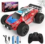 Kizeefun Ferngesteuertes Auto, RC Auto für 3 4 5 6 7 8 9 Jahre Spiele Kinder Toy, 2.4Ghz Off-Road RC Crawler 70+ Minuten Spielzeit (2 Batterien Gratis), Geburtstags Geschenk für Jungen Mädchen（Rot）