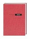 Terminer A5, Struktur rot 2027: Schicker Terminkalender mit hochwertigem Struktureinband. Buch-Kalender mit Lesebändchen. Wochenplaner mit 152 Seiten. Taschenkalender zum Planen von Terminen.