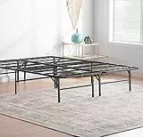 Linenspa Metallbett mit Lattenrost – Klappbett – 33 cm Stauraum unter Bettgestell – Montage in 5 Minuten – Bett 180x200 cm, Schwarz, Queen