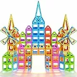 WOOBLO Magnetische Bausteine, 𝟖𝟎 𝐓𝐞𝐢𝐥𝐞 Magnetspiel STEM Magnetbausteine, Ostern Geschenke Kinder, Montessori Spielzeug ab 3 Jahre, Geschenk für Kinder, Pädagogisch Wertvoll Zerlegbar