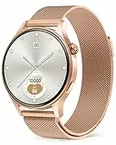 aeac Smartwatch Damen Rund mit Telefonfunktion,AMOLED Ultra-Clear Screen Uhren Damen (Durchmesser 43mm),110+ Sportmodi Watch mit SpO2 Pulsuhr Schlafmonitor,3ATM Wasserdicht Fitnessuhr für iOS Android