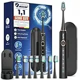 Elektrische Zahnbürste für Erwachsene und Kinder - Schallzahnbürste, Electric Toothbrush mit 8 Bürstenköpfen (3 Typen), 90 Tagen Akkulaufzeit, 5-Modi, 50000VPM, Reiseetui, Timer