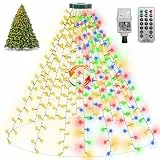 ZAIYW Lichterkette Weihnachtsbaum mit Stecker, 2.5M 16 Stränge 400 LED Warmweiß & Bunt Christbaumbeleuchtung Außen mit Timer, Wasserdicht Lichterkette Innen für 150, 180, 240cm Tannenbaum