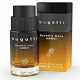 bugatti Parfüm Herren Dynamic Move Amber 100ml I rauchig-warmes Eau de Toilette Herren I sinnlich-starke Kombination aus Zimt, Tabak & Cypriol I Herrenparfüm I dynamisch, pudrig & süßlich-scharf