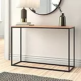[en.casa] Konsolentisch Kittilä Sideboard 80 x 100 x 30 cm Flurtisch Beistelltisch Büro Wohnzimmer Industrial Schwarz/Eicheoptik