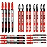 SHALL 20-teiliges Stichsägeblatt-Set mit T-Schaft, aus HSS/CPV, kompatibel mit allen Stichsägen, verschiedene Sägeblätter für Holz- und Metallschneiden, mit Aufbewahrungsbox.