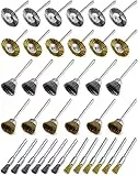 QWORK® 36 Stück Drahtbürste, Messingbürsten Stahldraht Bürste für Reinigungs- und Schleifarbeiten, Kompatibel mit 1/8'(3 mm) Griff Dremel Rotationswerkzeug