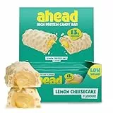 ahead Protein Riegel | Lemon Cheesecake | 14x 45g Extra softer Protein Riegel mit cremigem Kern | Low Carb Eiweißriegel ohne Zuckerzusatz & ohne Palmöl