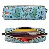lelewangluo Federmäppchen Jungen, Leder Federtasche Größe Kapazität Schulmäppchen mit Reißverschluss, Tragbar Mäppchen Etui Schule Pencil Case für Schule & Büro