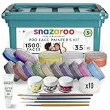 Snazaroo 1172249 Schminkbox für Kinder & Erwachsene – 15 Farben inkl. Glitzer, Pinsel & Schwämme – Schminkset für Halloween, Karneval, Party, Fasching – Hautfreundlich & leicht abwaschbar