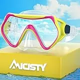 Erwachsene Taucherbrille Professionelle Schnorchelbrille180° Panorama Anti-Fog Schwimmbrille Tempered Glas Tauchgerät Maske Verstellbares Silikonband für Schnorcheln Schwimmen