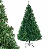 LEADZM Künstlicher Weihnachtsbaum 165 cm Grün - Weihnachtsbaum mit Metallständer, Naturgetreu, dichte Zweige, flammhemmendes PVC, für Zuhause, Büro, Geschäfte und Hotels
