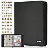 JoyHood Münzsammelbuch, Münzalbumhalter für Münzsammler, Münzalbum für 400 Münztaschen + 15 Geldscheintaschen, Münzordner für Münzsammlungen