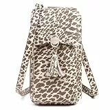 Pearl Angeli Kleine Umhängetasche, RFID-Handy-Geldbörse, Damen, Handy, Kreditkarte, Geldbörse mit verstellbarem Schultergurt, New-lepoard Khaki, Small