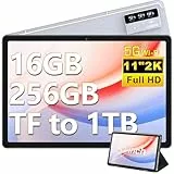 DEERTiME 2025 Tablet 11 Zoll 2K-Anzeige Android 13 OS 16GB RAM+256GB ROM(TF 1TB), 8600mAh, 5G WLAN, GMS, GPS, 4 Lautsprecher, Octa Core 2.0 GHz, 5MP+13MP | BT 5.0 | Schutzhülle mit Tablette - Grau