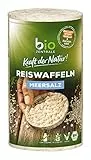biozentrale Reiswaffeln Meersalz 100 g, vegan & glutenfrei und aus nur 3 Zutaten, Ballaststoffquelle, nicht frittiert
