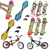 DvBCNMe Fingerboard Set, 10 Stück Fingerskateboards Mit Verschiedenen Designs, Mini Finger Skateboard Spielzeug Für Kinder Und Erwachsene, Ideal Zur Förderung Der Fingerkoordination Und Konzentration