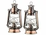 Lunartec Öllampe: 2er-Set nostalgische Petroleum-Sturmlaternen mit Glaskolben; 24 cm (Kerosinlampe, Petroleum Öllampe, Nostalgie Lampe)
