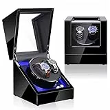 Olvy Uhrenbeweger für 2 Uhren, Watchwinder Extrem Leisem Motor, Flexiblem Uhrenkissen, Watch Winder
