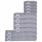 Joop! Handtuch Set, 10-TLG. - Classic, 2X Duschtuch, 4X Handtuch, 4X Gästetuch Grau Set
