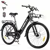 Cyseekin S10 E Bike Herren 26 Zoll, Elektrofahrrad für Erwachsene mit 250W Motor 48V 499,2Wh Akku, 4,4 Zoll LCD Display Ebike mit Federgabel, bis 100km 25km/h Pedelec für Damen City Pendeln