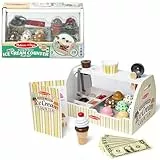 Melissa & Doug - Eisdiele aus Holz, 28-teilig, Für das Eisdielen-Rollenspiel mit 8 Sorten Eiscreme, Eistüten und Eisbecher, Spielgeld inklusive, Für Kinder ab 3 Jahren