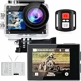 icefox Action Kamera 4K Unterwasserkamera Wasserdicht 40M Ultra HD 20MP Kamera 170 ° Ultra Weitwinkel WiFi Camcorder Dual Touch Screen, Grau